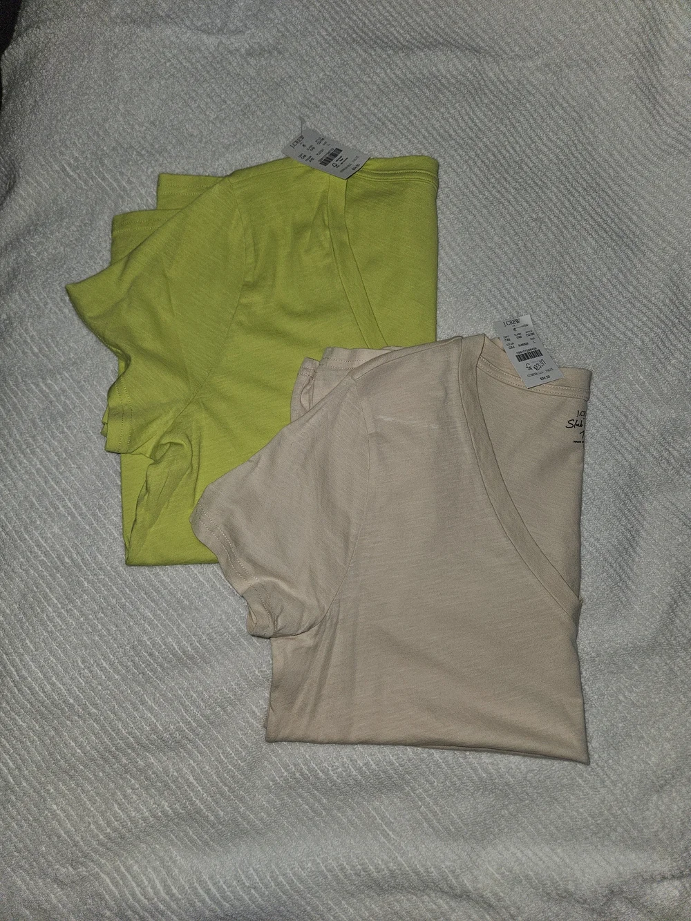 J. Crew Short Sleeve Tees in Lime and Pale Pink Bundle